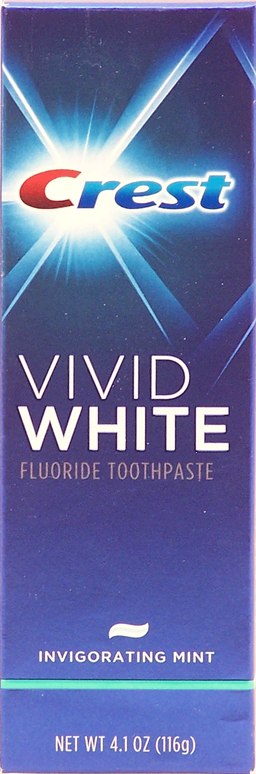 Crest&nbsp;Vivid White&nbsp;fluoride toothpaste, invigorating mint Full-Size Picture